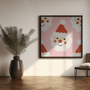 Santa Claus Retro Bold Pink Poster