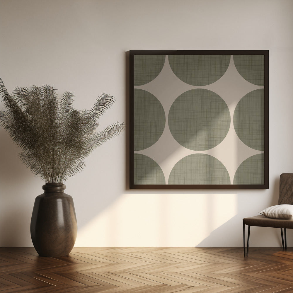 Modern Sage Retro Spheres-Mid Century Modern Poster