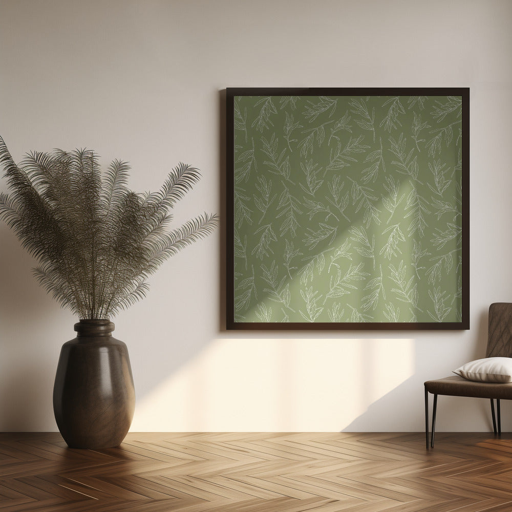 Olive Leaves Pattern Poster