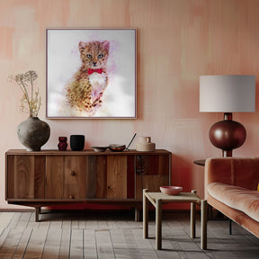 Baby Cheetah Watercolor Poster