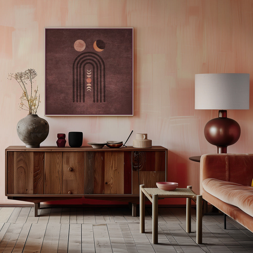 Visne Watercolor Moon Phase Poster