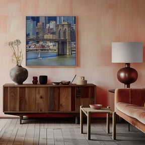 NEW YORK CITY Brooklyn Bridge &amp; Manhattan Skyline Poster