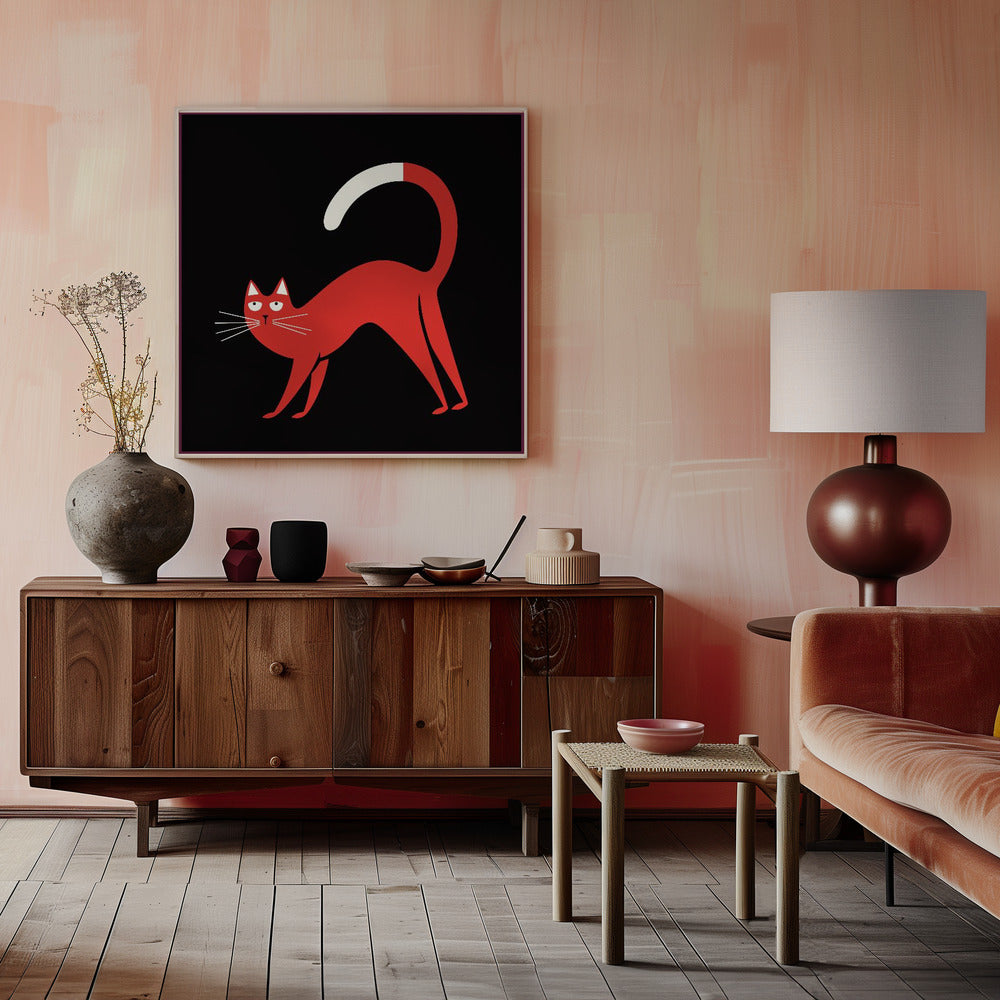 Red Cat Poster