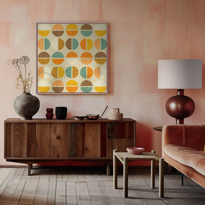 Rainbow Dots - Mid Century Neutral Poster