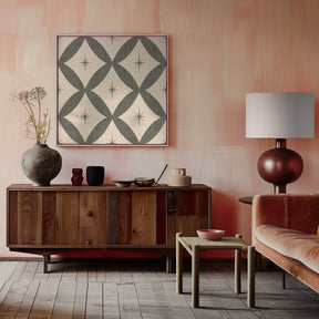 Atomic Star   Mid Century Starburst Taupe Poster