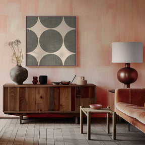 Modern Taupe Retro Spheres-Mid Century Modern Poster