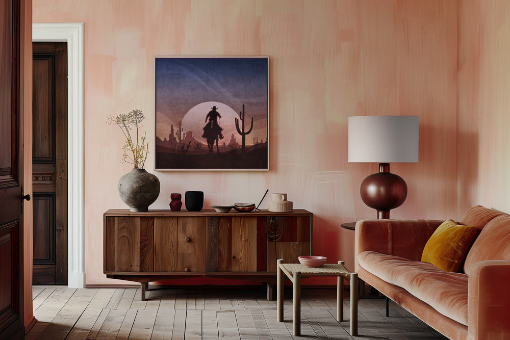 Cowboy Sunset Poster