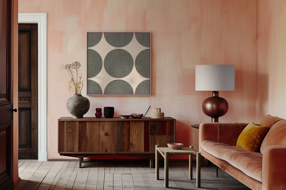 Modern Taupe Retro Spheres-Mid Century Modern Poster