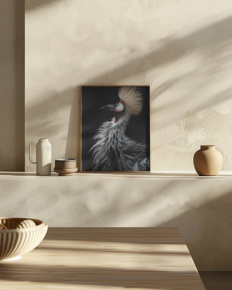 Crowned crane's portrait Poster