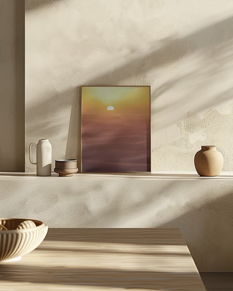 Sunset over Dunes Poster