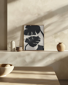 Monstera Black Poster