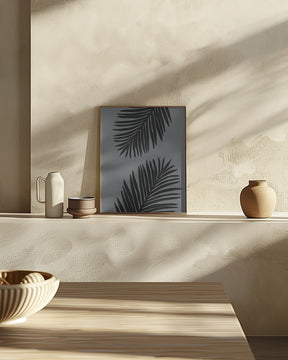 Palm Leaf Gray 02 Poster