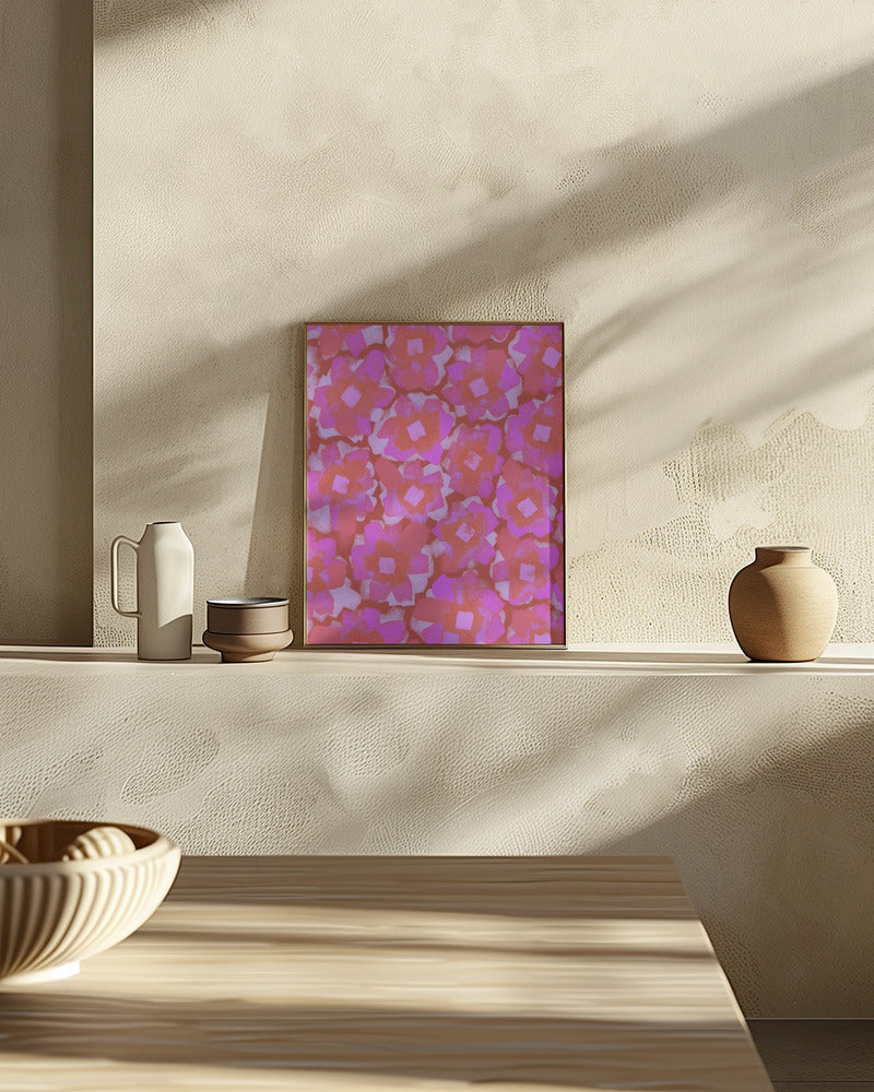 Cute Pink Blossom Pattern Poster