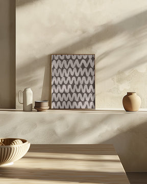 Big Beige ZigZag Pattern Poster