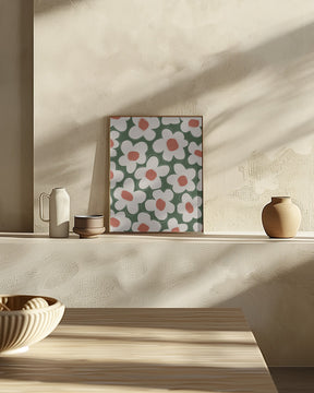 Cute Beige Flower Pattern Poster