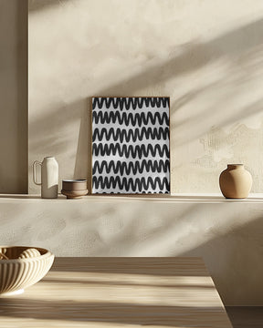 Black Zig Zag Pattern Poster