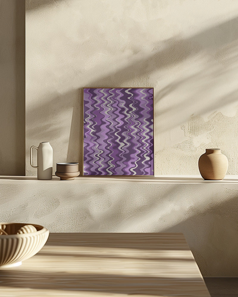 Purple Wavey Pattern Poster