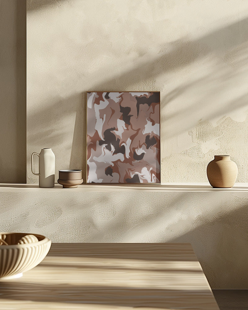 Liquid Earthy Strokes Pattern Poster