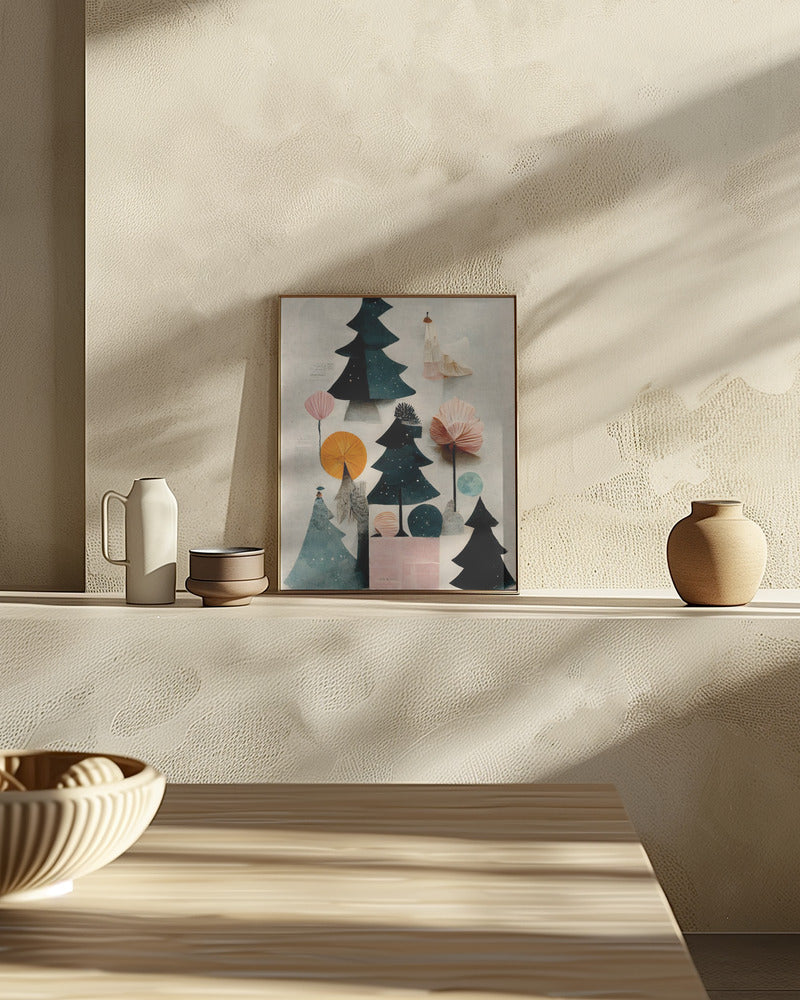 Cute Pine Tree Composition Poster