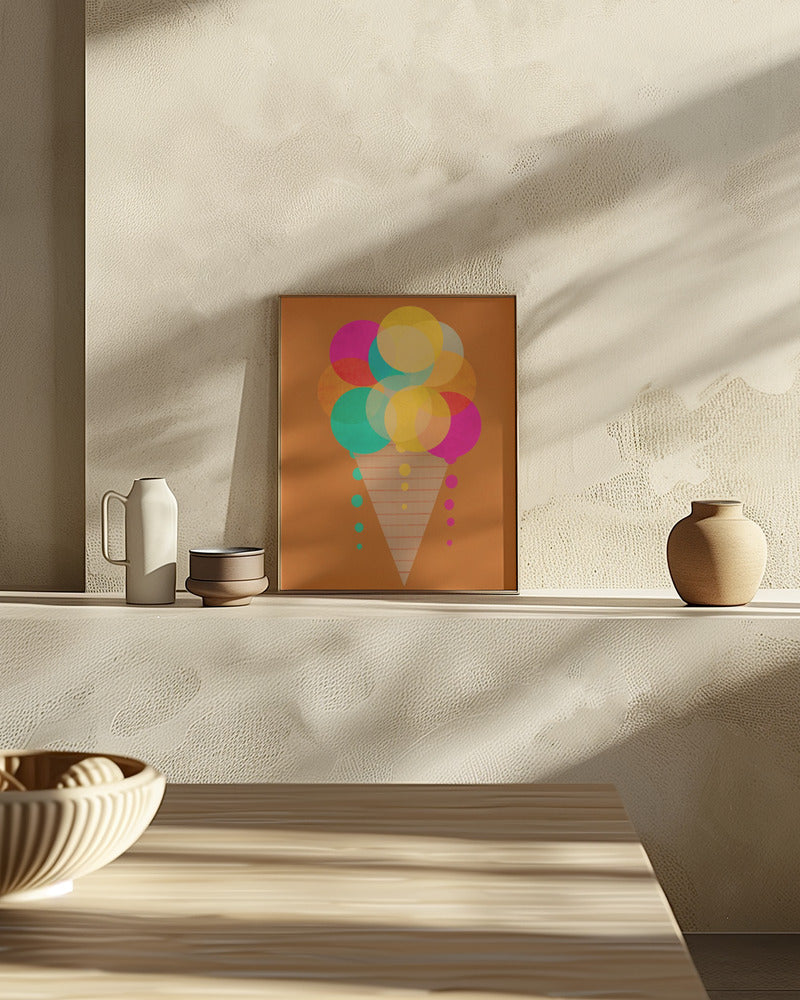 Neon Ice Cream Poster