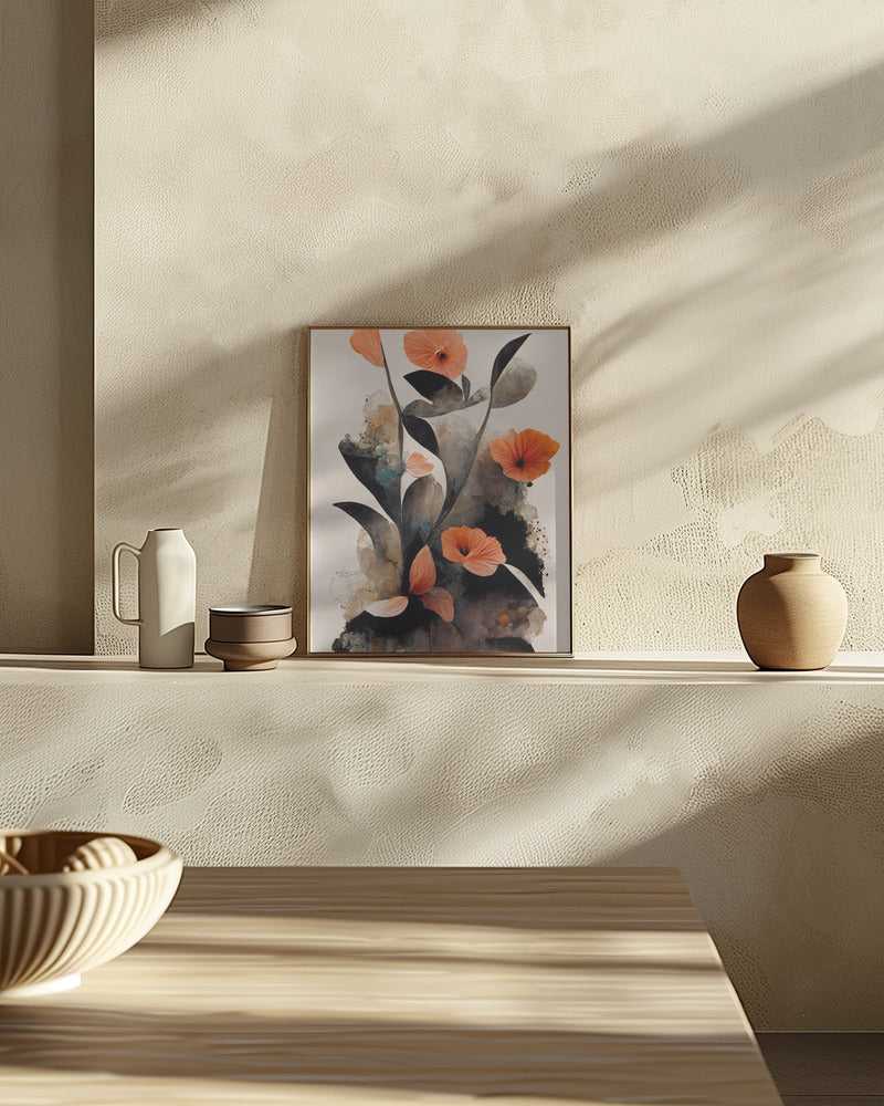 Coral Flowers Poster