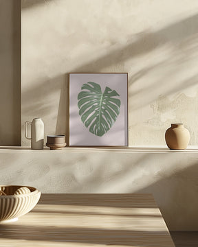 Monstera Leaf Blush Poster