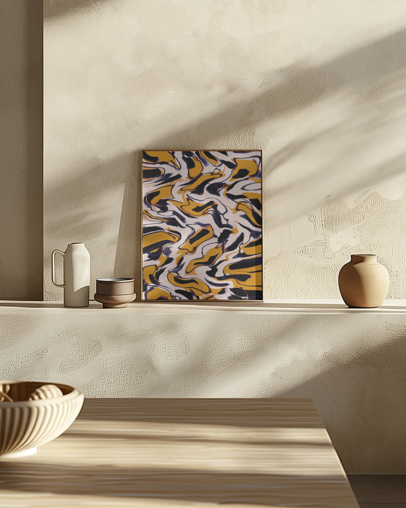 Liquid Yellow Pattern Poster