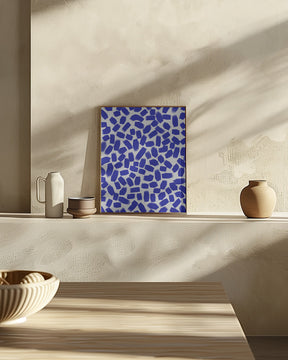 Blue Brush Strokes Pattern Poster