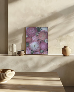 Arleth ranunculus bouquet in cold pink Poster