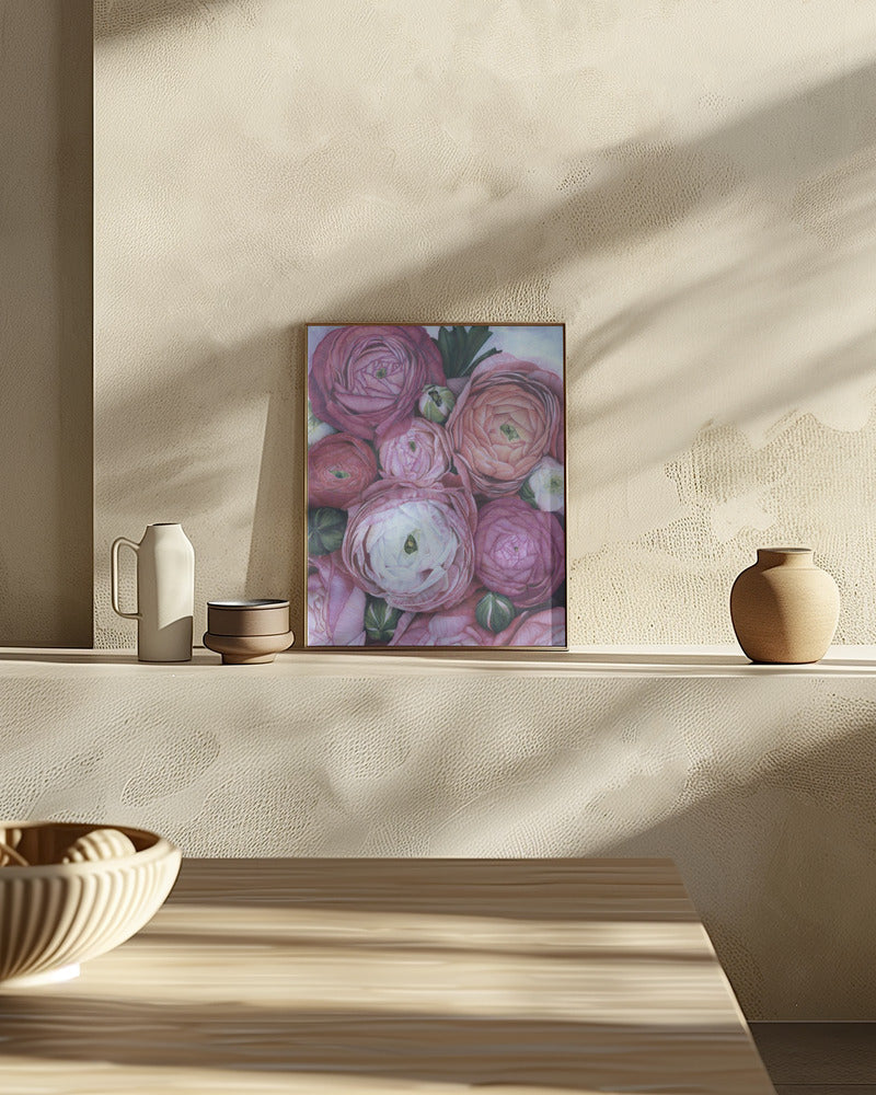 Arleth ranunculus bouquet in cold pink Poster