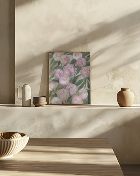 Valenty painterly peonies Poster