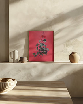 Mistletoe With Red Bow Poster