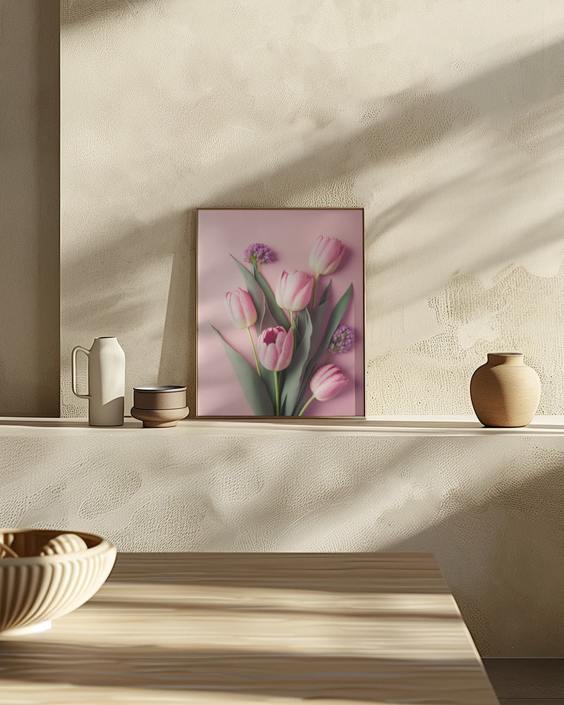 Pink Tulips Poster