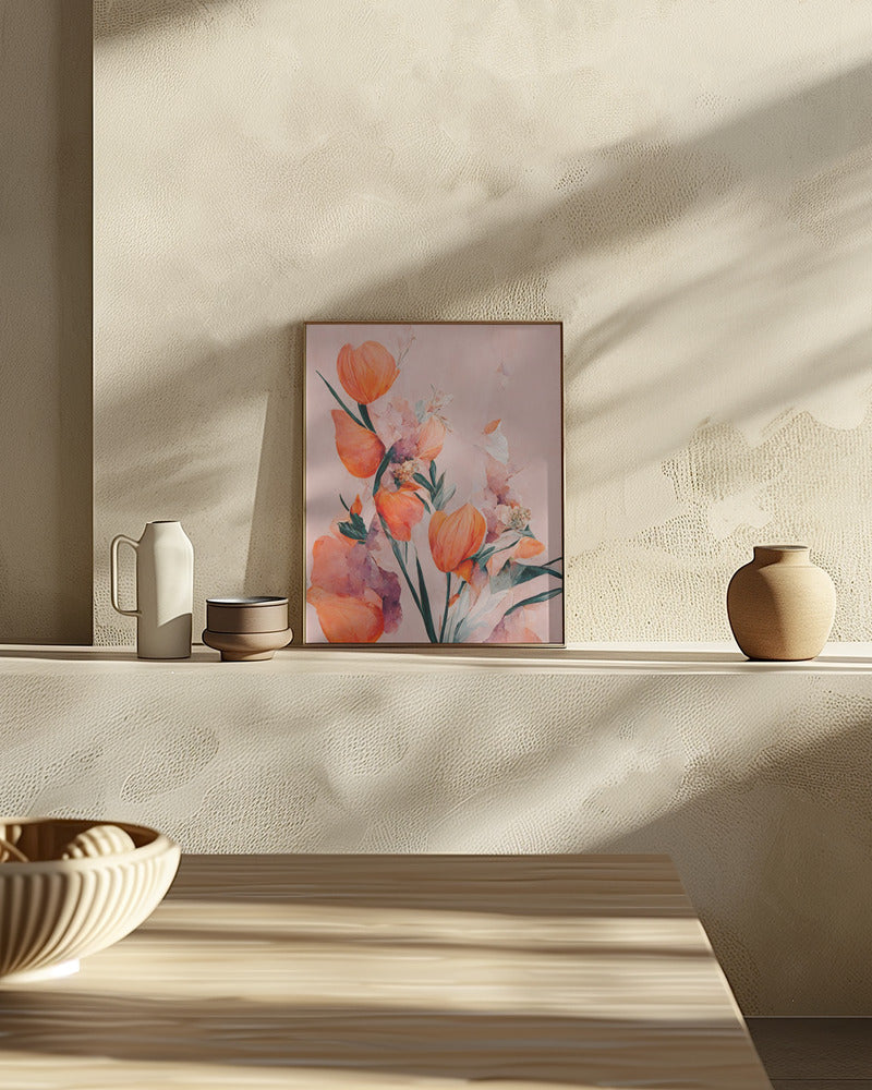 Orange Tulips Poster