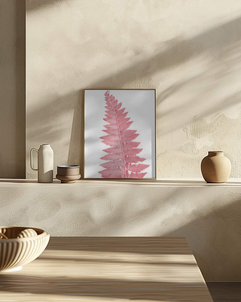 Pink fern leaf Poster