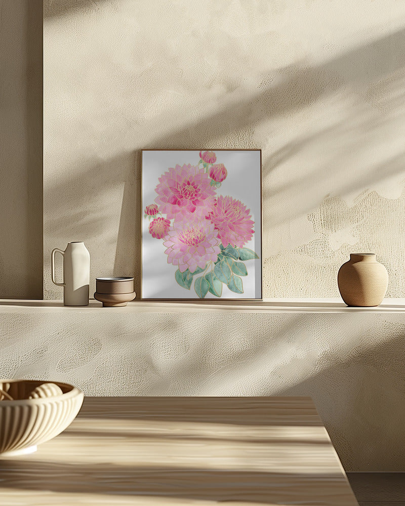 Pacey pink watercolor bouquet Poster