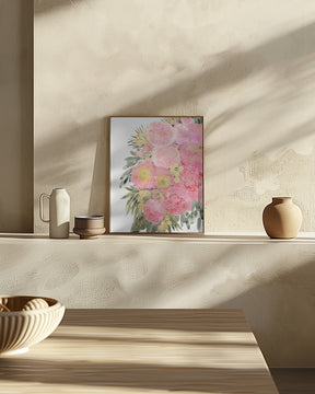 Rekha floral art in light pink watercolor Poster