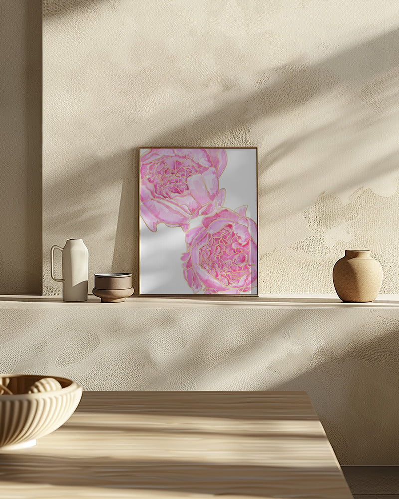 Sally's peonies Poster