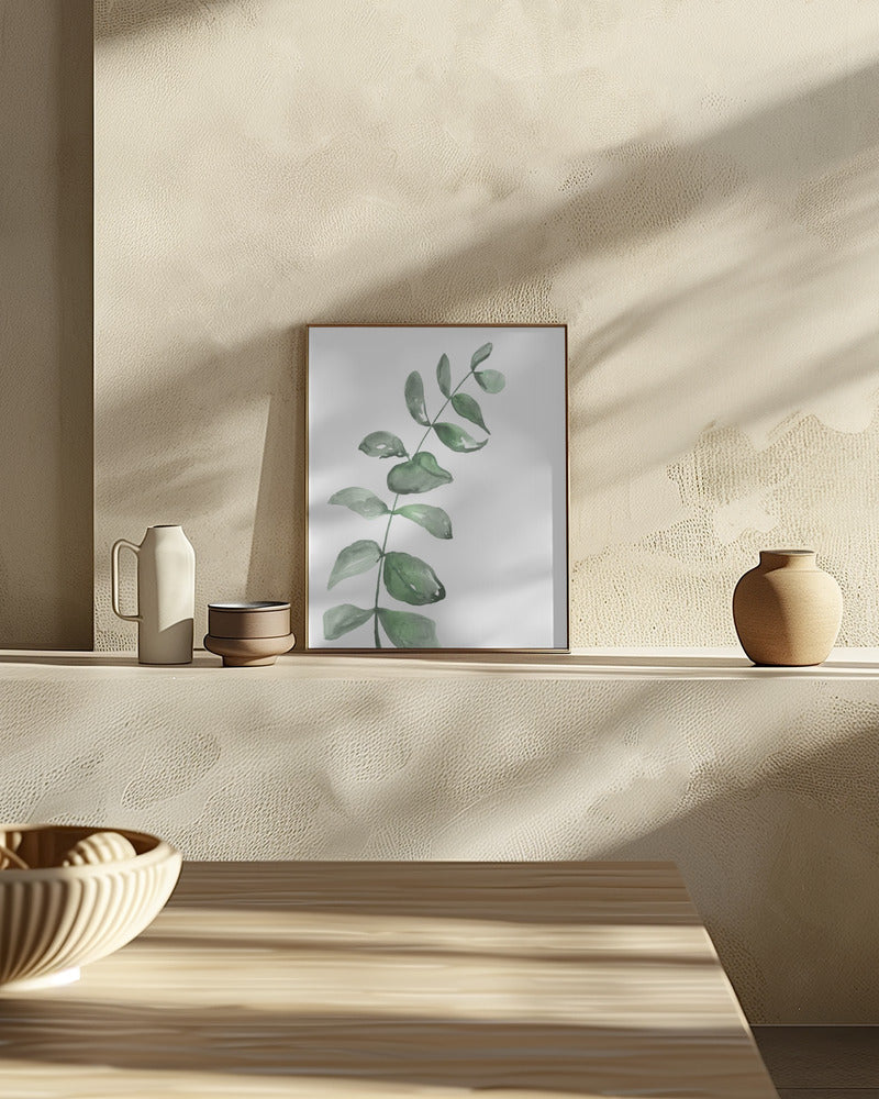 Watercolor greenery branch Poster