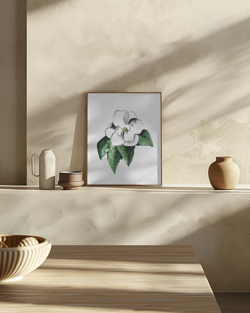 White magnolia Poster