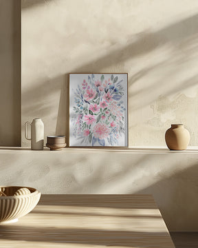 Clara watercolor bouquet Poster