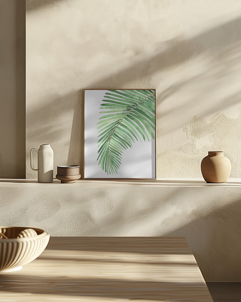 Palm leaf in loose watercolor Poster