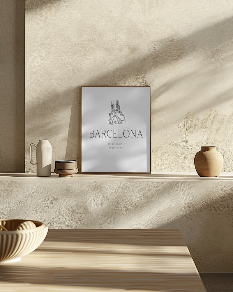 Barcelona city coordinates Poster