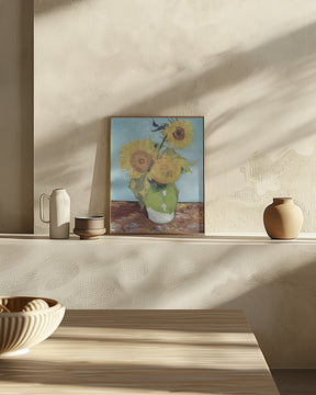 Vase With Three Sunflowers Poster