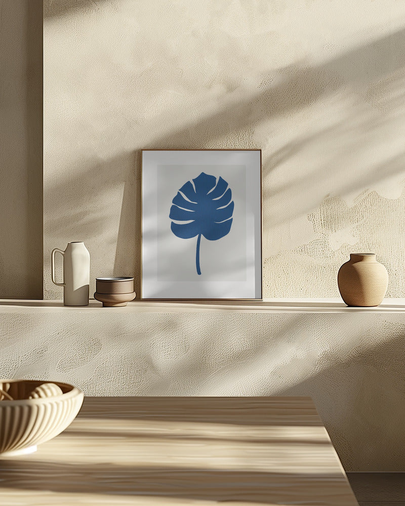 Leaf Blue Poster