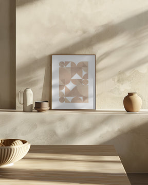 Beige Geometric Art Poster