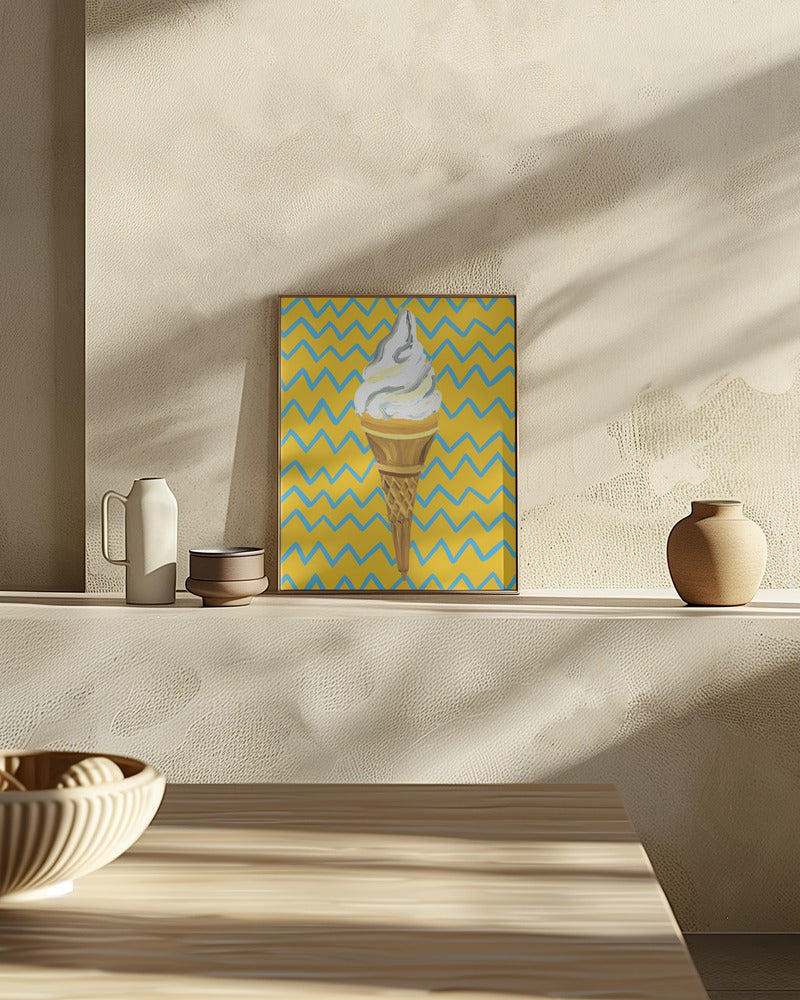 Ice Cream Yellow Zigzag Poster