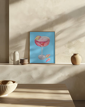 Sparkling Rose Gin Cocktail Poster