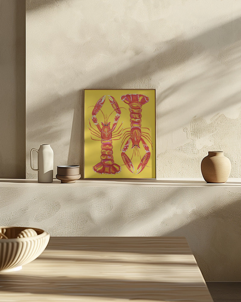 Langoustines On Yellow Poster