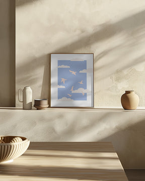 Clouds Bird Poster